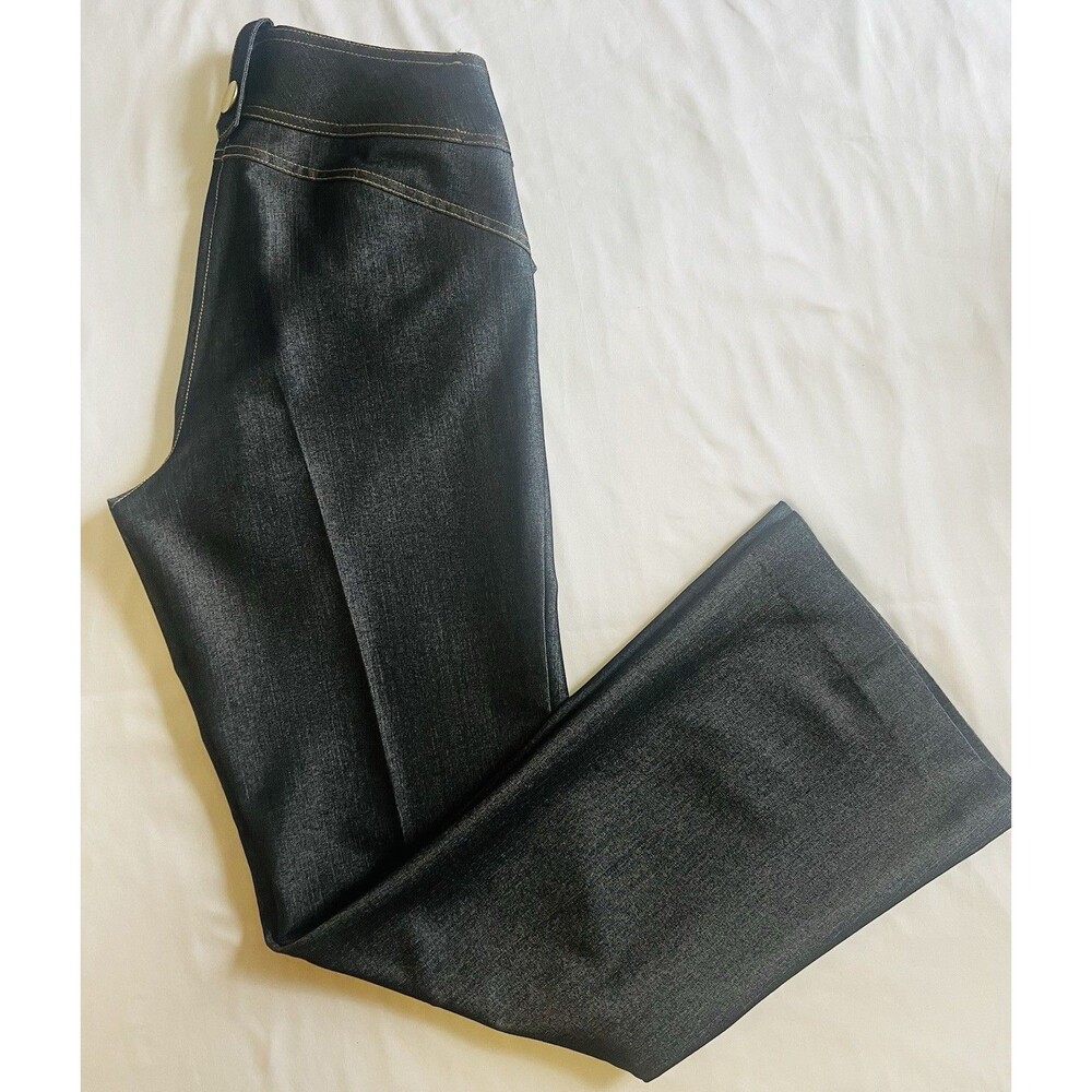 VTG Caché Couture High Rise Sailor Wide Leg Chambray Trouser Pants Sz 10 Y2K EYC - Picture 4 of 6